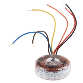 RS PRO 230 V ac 2 x 12 V ac Toroidal Transformer 2 Output 50 VA 671-8956