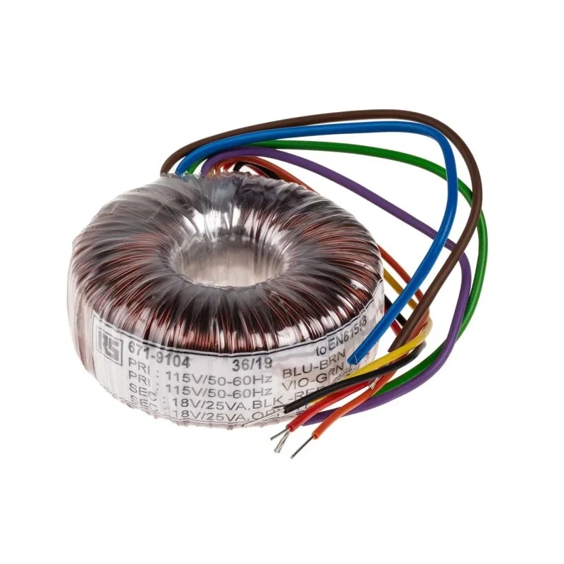 RS PRO 230 V ac 2 x 18 V ac Toroidal Transformer 2 Output 50 VA 671-9104
