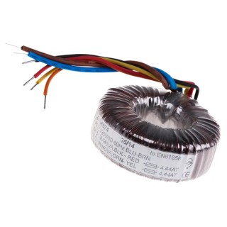RS PRO 230 V ac 2 x 9 V ac Toroidal Transformer 2 Output 80 VA Copper Conductor Termination 50-60 Hz 1.04 kg 671-8974