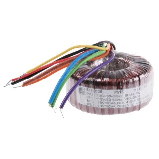 RS PRO 230 V AC 2 x 18 V AC Toroidal Transformer 2 Output 120 VA 671-9139