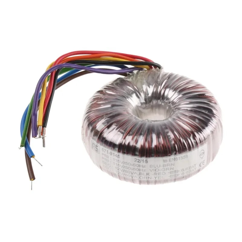RS PRO 230 V ac 2 x 12 V ac Toroidal Transformer 2 Output 160 VA, IEC 61558 Class II, RoHS, UL 506, EN 61558 Class 671-9145