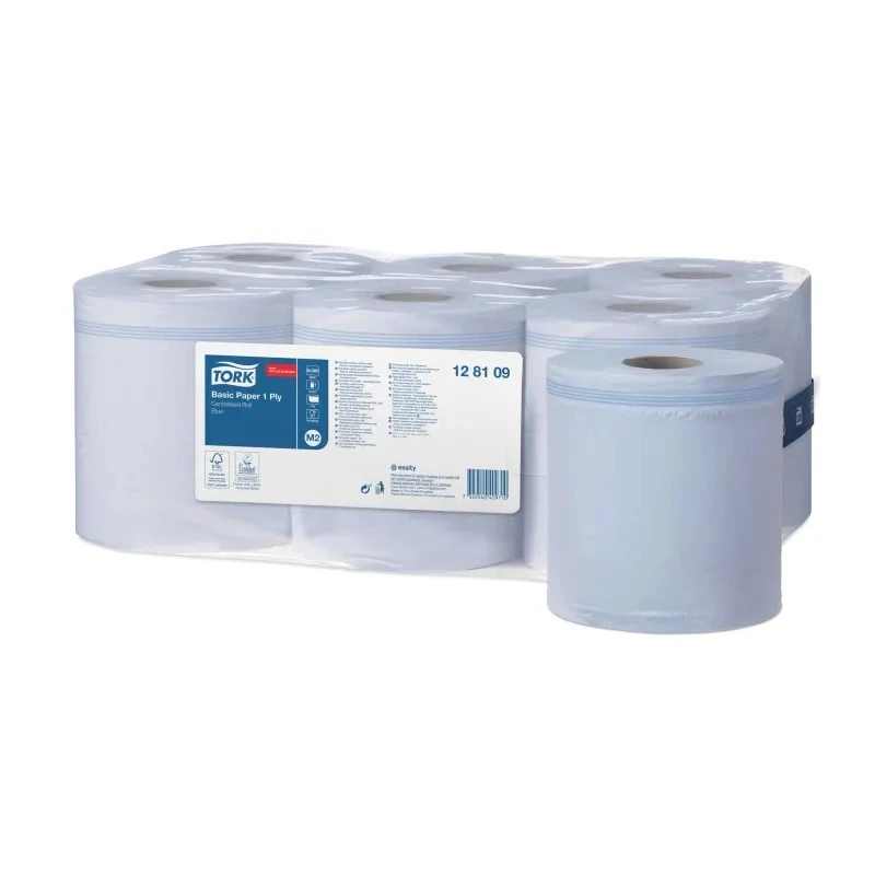 Tork Paper Towel Roll, Single Ply, Blue, 180 mm Width x 3000 mm Length, EU Ecolabel FSC Certified 128109