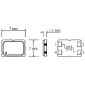 AKER 24 MHz Crystal ±30 ppm Surface Mount 4-Pin 1.1 mm Height 7 mm Length 5 mm Width C7S-24.000-12-3030-X
