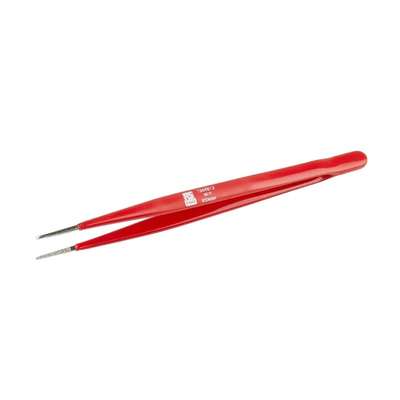 RS PRO 155mm Carbon Steel Serrated Tweezer 136-9813