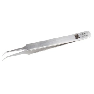 RS PRO Stainless Steel Fine Bent Tweezer 110mm 136-9845