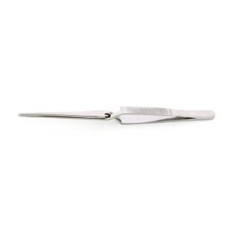 RS PRO Stainless Steel Straight Round Serrated Blunt Tweezer 165mm 136-9856