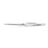 RS PRO Stainless Steel Straight Round Serrated Blunt Tweezer 165mm 136-9856