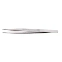 RS PRO 145mm Carbon Steel Blunt Straight Round Serrated Tweezer 136-9858