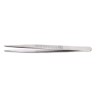 RS PRO 145mm Carbon Steel Blunt Straight Round Serrated Tweezer 136-9858