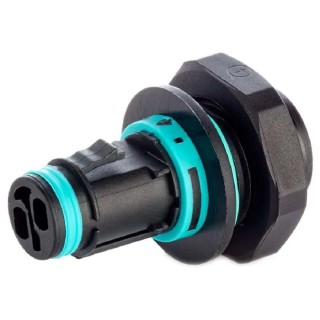 RS PRO Panel Mount Tee Socket Female Screw 2-Pole 10A 400V IP68 TH381 Series 136-9905
