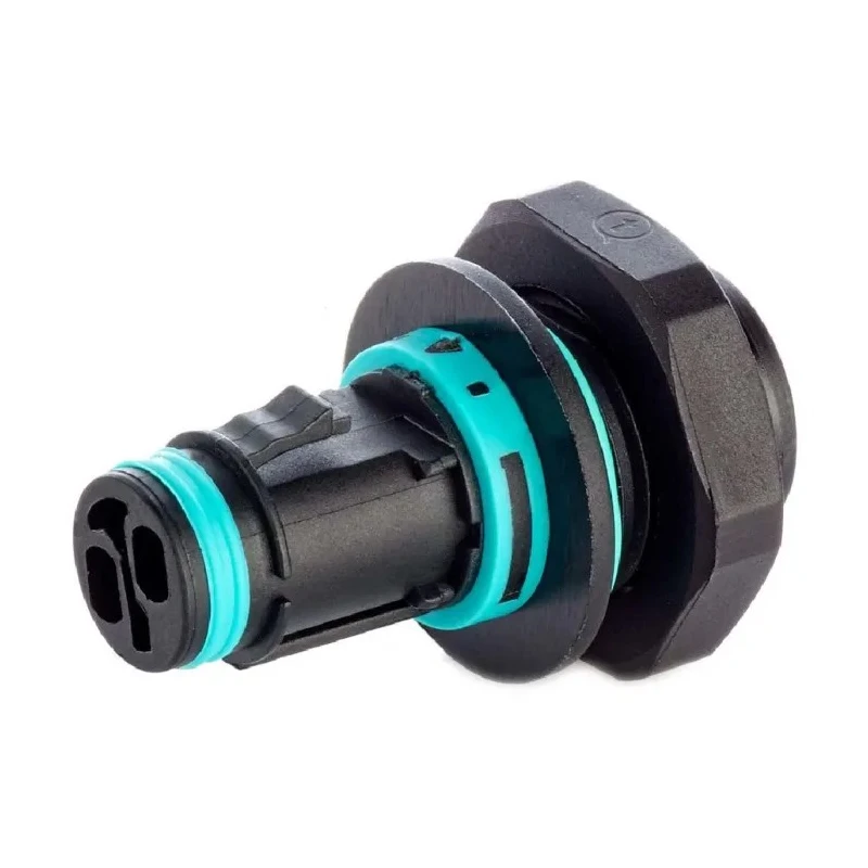 RS PRO Panel Mount Tee Socket Female Screw 2-Pole 10A 400V IP68 TH381 Series 136-9905