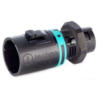 RS PRO Panel Mount Tee Plug Male Screw, 2-Pole, 10A, 1-Way, IP68 136-9900