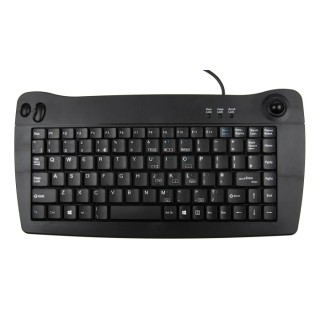 RS PRO Wired USB Trackball Mini Keyboard QWERTY UK Black 338x173x30mm 89 Keys 136-9673