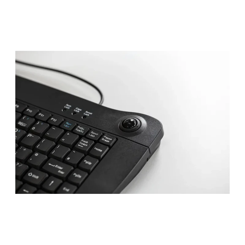 RS PRO Wired USB Trackball Mini Keyboard QWERTY UK Black 338x173x30mm 89 Keys 136-9673