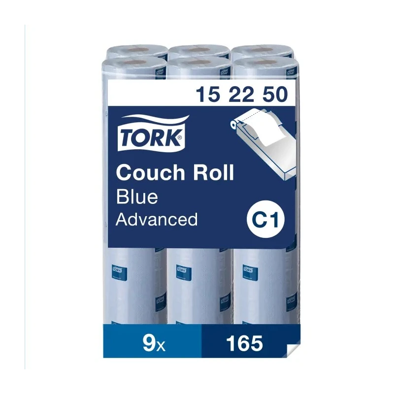Tork Blue Couch Roll Paper Towel, 2 Ply, 56.1 m x 480 mm, 165 Sheets, Roll Width 500 mm, Model 152250