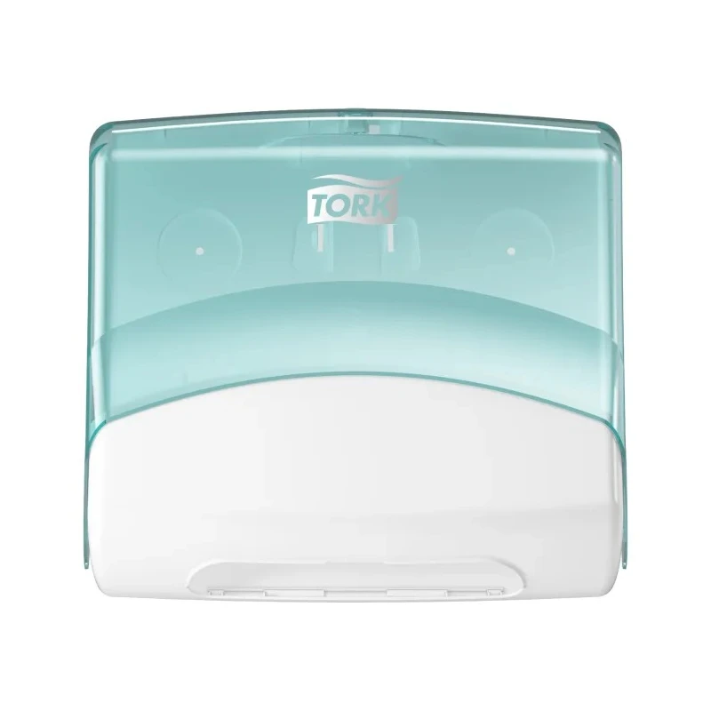 Tork Plastic White Turquoise Wall Mount Paper Towel Dispenser 427mm x 206mm x 394mm 654000