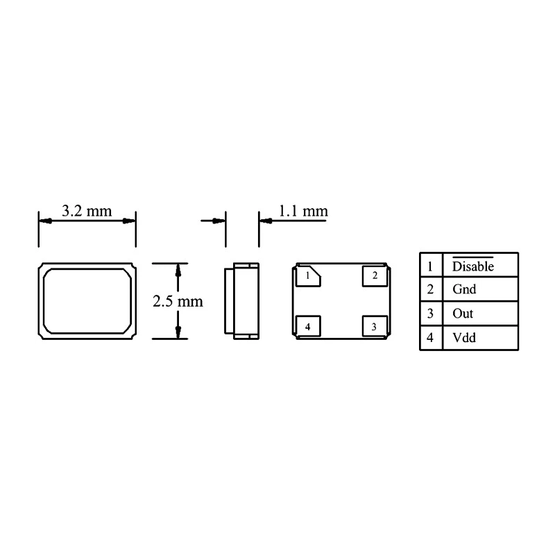 AKER 50MHz Clock Oscillator ±50 ppm CMOS 4-Pin Surface Mount S33305-50.000-X