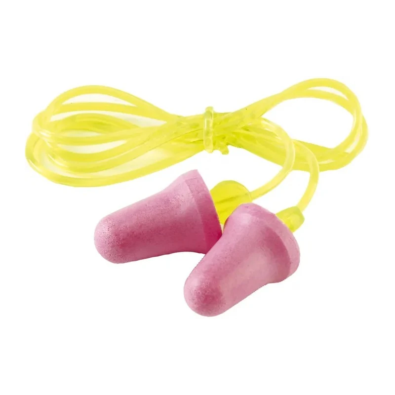 3M E.A.R Disposable Corded Ear Plugs Pink Yellow 34 dB Rated No-Touch Series PN-01-004