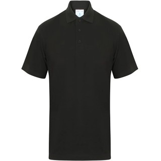 RS PRO Black Polyester Cotton Polo Shirt Size L with Short Sleeves and 3 Self-Coloured Button Placket 137-0103