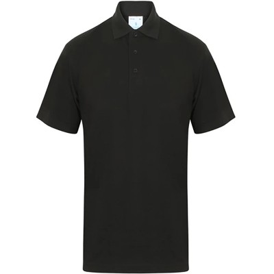 RS PRO Black Polyester Cotton Polo Shirt Size L with Short Sleeves and 3 Self-Coloured Button Placket 137-0103