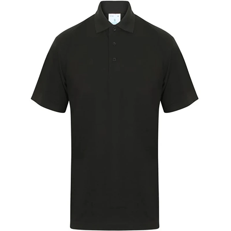 RS PRO Black Polyester Cotton Polo Shirt Size L with Short Sleeves and 3 Self-Coloured Button Placket 137-0103