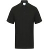 RS PRO Black Polyester Cotton Polo Shirt Size L with Short Sleeves and 3 Self-Coloured Button Placket 137-0103