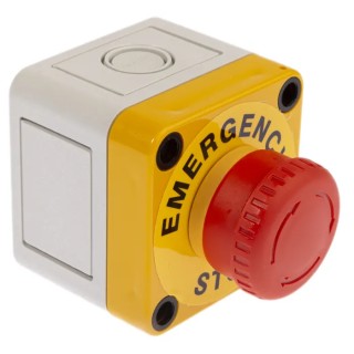 APEM A02ES-I Series Twist Release Emergency Stop Push Button Panel Mount 22mm Cutout 2 NC IP65 A02ES-I