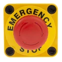 APEM A02ES-I Series Twist Release Emergency Stop Push Button Panel Mount 22mm Cutout 2 NC IP65 A02ES-I