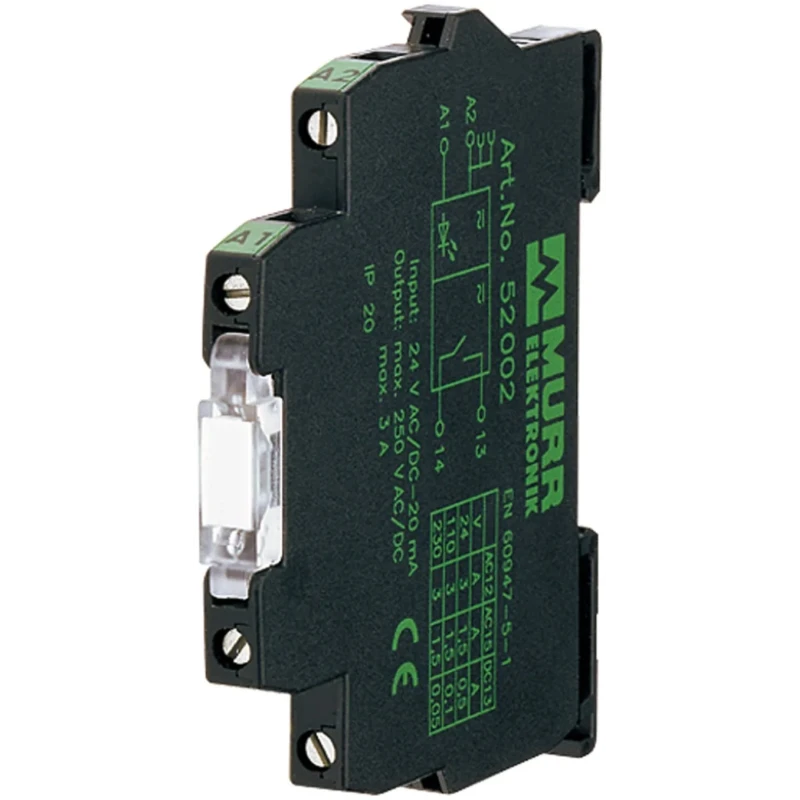 Murrelektronik Limited Electromechanical Interface Relay DIN Rail Mount 24V DC Coil SPDT Contact 6A Switching Current 52002
