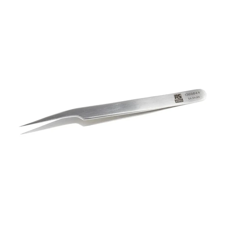 RS PRO 115mm Stainless Steel Fine Tweezer 136-9844