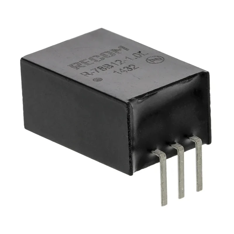 Recom Through Hole Switching Regulator, 12V DC Output Voltage, 34V DC Max Input, 1A Output Current, 12W Power R-78B12-1.0L