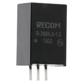Recom Switching Regulator Through Hole, 6.5V DC Output Voltage, 1 A Output Current, 6.5W Power R-78B6.5-1.0