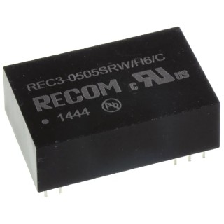 Recom 5V dc/ 600 mA DC/DC Converter, 5V dc Input, 4.5V Input, 3W Through Hole DIP Package REC3