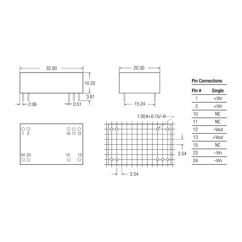 Recom 5V dc/ 600 mA DC/DC Converter, 5V dc Input, 4.5V Input, 3W Through Hole DIP Package REC3
