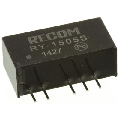 Recom DC/DC Converter 5V DC 200mA Input 14.25-15V SIP7 Through Hole Package 1W RY-1505S