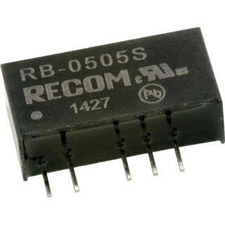 Recom 1W SIP DC/DC Converter, 5V DC Output, 200mA Output Current, 5V DC Max Input RB-0505S