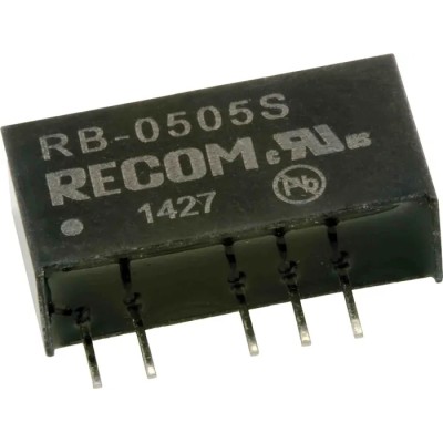 Recom 1W SIP DC/DC Converter, 5V DC Output, 200mA Output Current, 5V DC Max Input RB-0505S