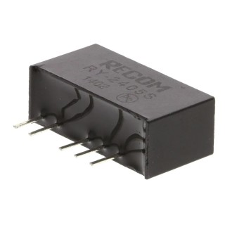 Recom DC/DC Converter 5V DC Output 200 mA 24V DC Input Through Hole Mount SIP Package 1W Power RY-2405S