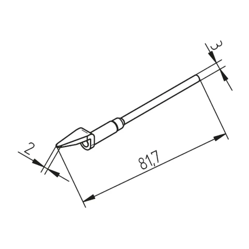Ersa Desoldering Gun Tip Straight Knife 4mm Length for MFR-DSX, MFR-HDS, MFR-SDX, MFR-SDI, MFR-DSI Systems 452MDLF020