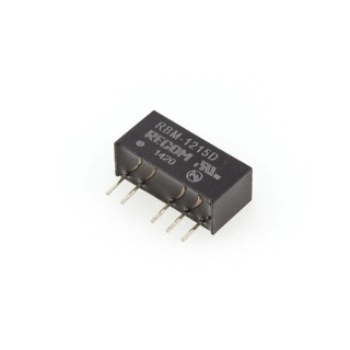 Recom 15V DC Output Dual Channel DC/DC Converter RBM-1215D, 1W, SIP Package, Through Hole Mount, 3kV Isolation, -40°C to 85°C