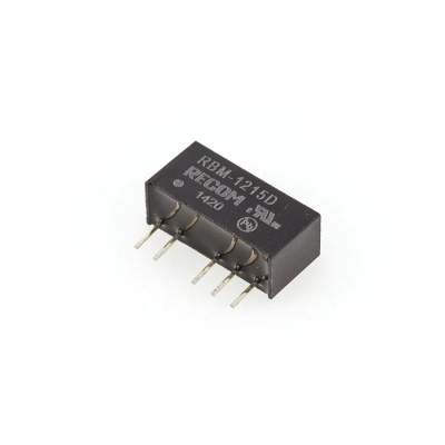 Recom 15V DC Output Dual Channel DC/DC Converter RBM-1215D, 1W, SIP Package, Through Hole Mount, 3kV Isolation, -40°C to 85°C