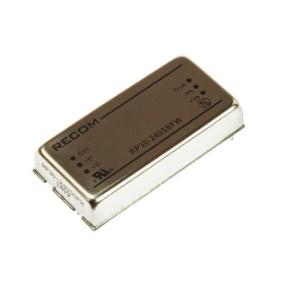 Recom DC/DC Converter 5V DC 6 A, 24V DC Input, 18V Minimum Input, 30 W Power, Through Hole Mounting RP30