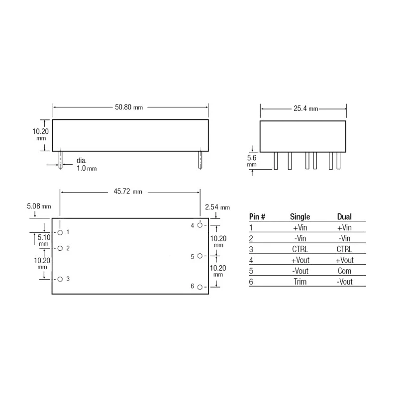 Recom DC/DC Converter 5V DC 6 A, 24V DC Input, 18V Minimum Input, 30 W Power, Through Hole Mounting RP30