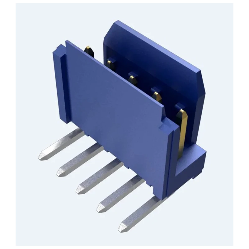 Amphenol ICC Dubox Series Right Angle Through Hole PCB Header 5 Contacts 2.54 mm Pitch 1 Row Shrouded 76382-305LF