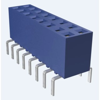 Amphenol Communications Solutions Dubox Series Straight Through Hole PCB Socket, 16-Contact, 2 Row, 2.54 mm Pitch 71991-308LF