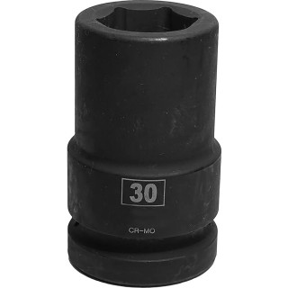 RS PRO 30 mm Deep Impact Socket 1 in Square Drive Chrome Molybdenum Steel Blackened Finish 137-0936