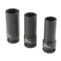 RS PRO 8-Piece 1/2 in Hexagon Impact Socket Set Chrome Molybdenum Steel ANSI 12 to 24 mm 137-0909