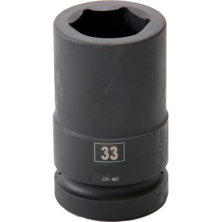RS PRO 33 mm Deep Impact Socket 1 in Square Drive Chrome Molybdenum Steel Blackened Finish 137-0938