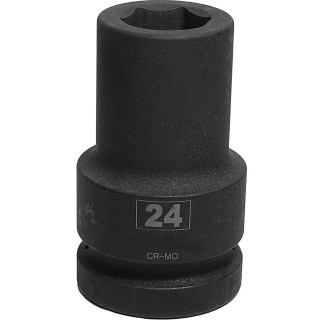 RS PRO 24 mm Deep Impact Socket 1 in Drive Chrome Molybdenum Steel Blackened Finish 137-0933
