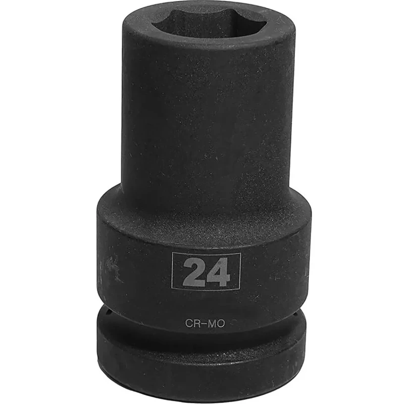 RS PRO 24 mm Deep Impact Socket 1 in Drive Chrome Molybdenum Steel Blackened Finish 137-0933